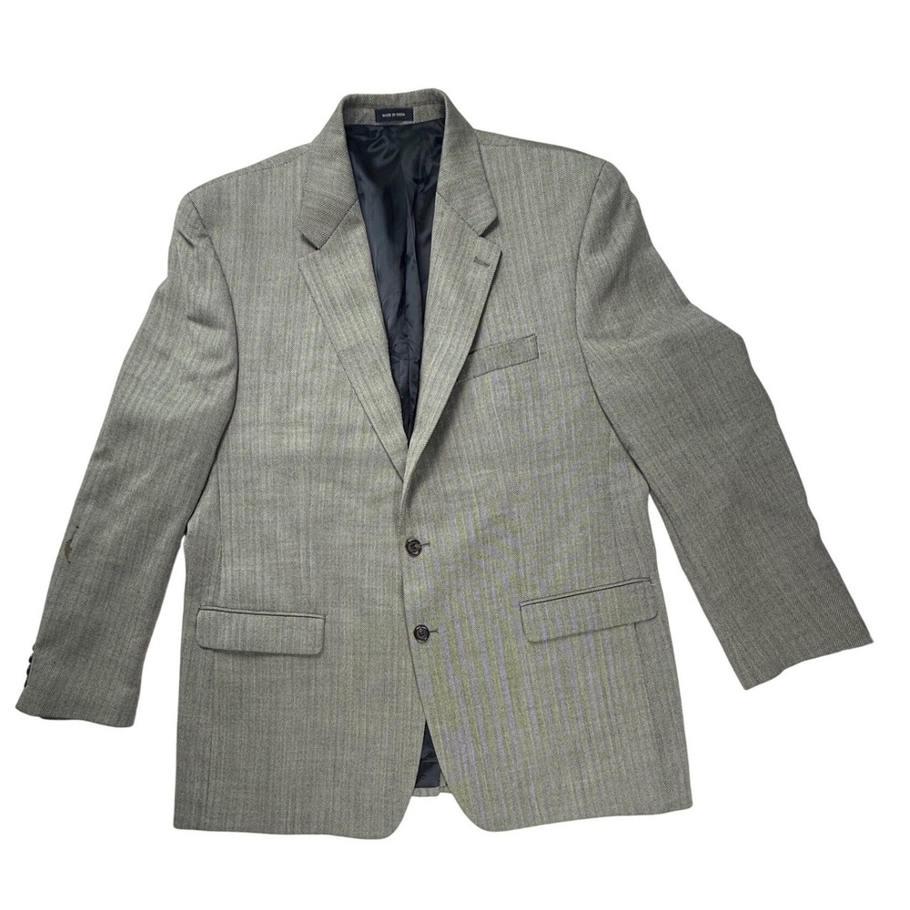 Ralph Lauren Mens Gray Herringbone Wool Blazer Sport Coat 2 Button Dillard's